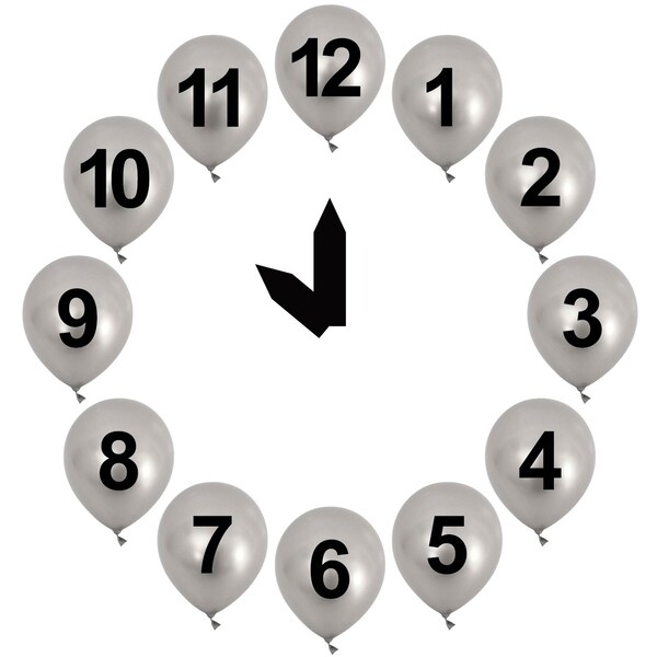 New Year's Eve Happy New Year Balloon Countdown Silver each