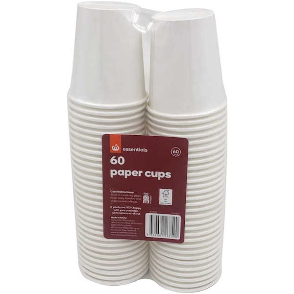 Essentials Paper Cups 210ml 60 Pack