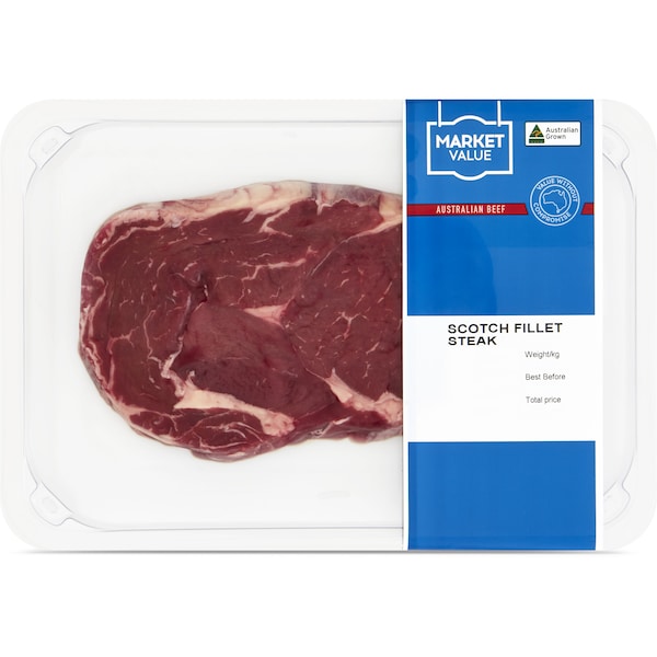 Market Value Beef Scotch Fillet Steak 180g