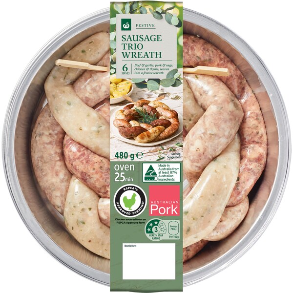 Woolworths Sausage Trio Wreath 480g