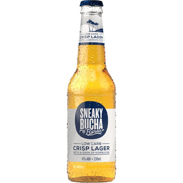 Sneaky Bucha Low Carb Crisp Lager Bottle 330ml