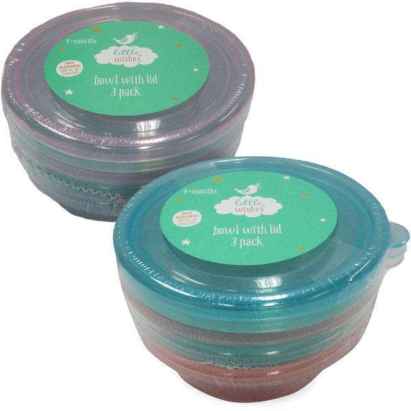 Little Wishes Bowl With Lid 3 Pack