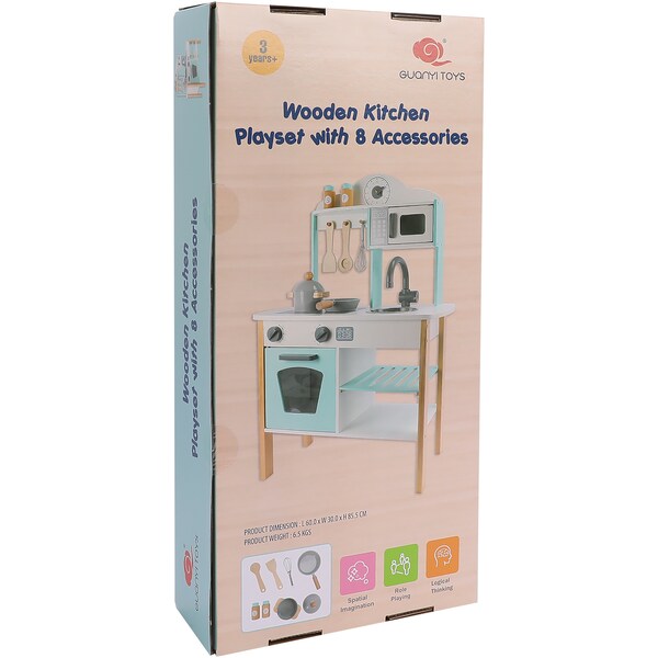 Guanyi Toys Wooden Kitchen Playset With Accessories Each