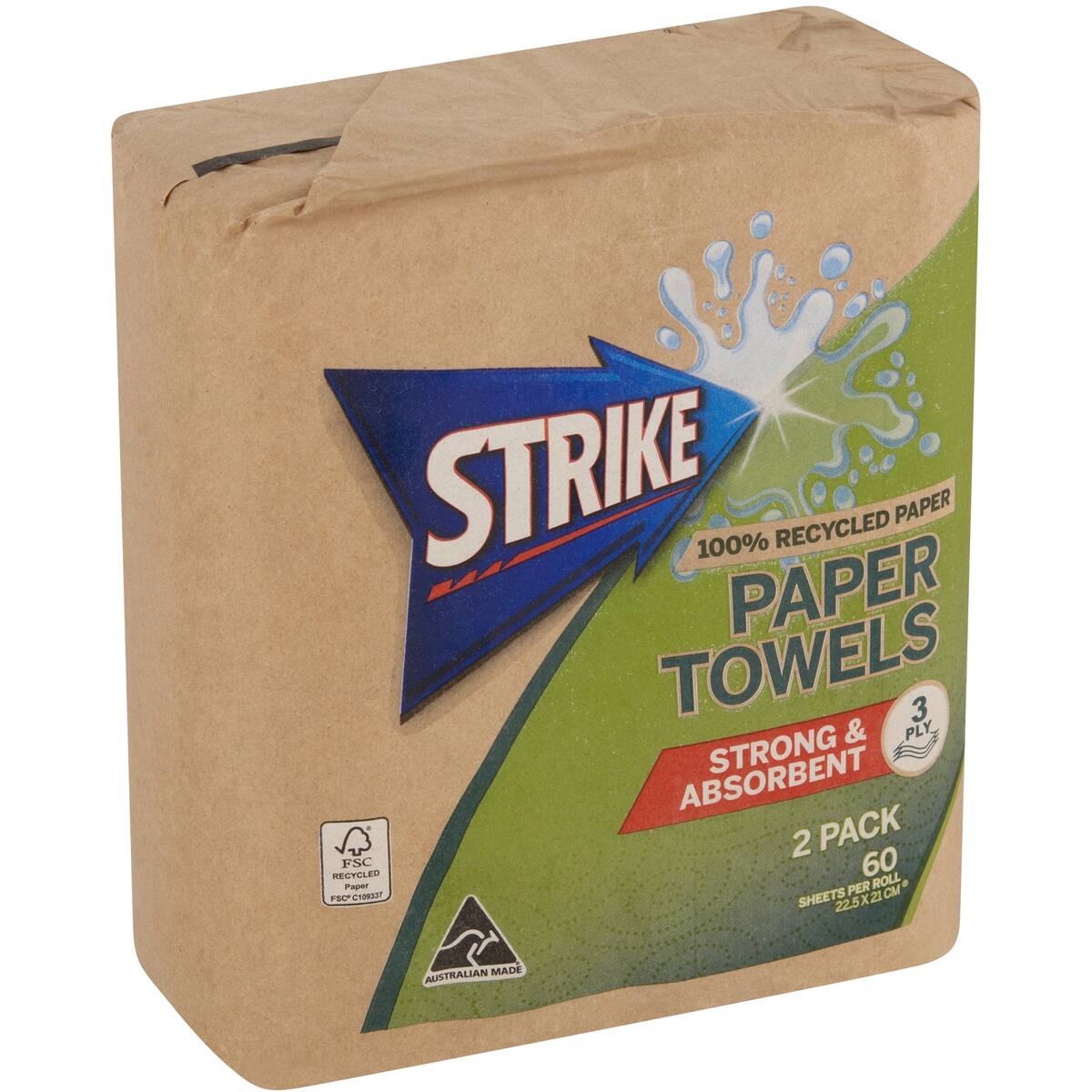 Strike Paper Towels 100 Recycled Paper 3 Ply 2 Pack bunch