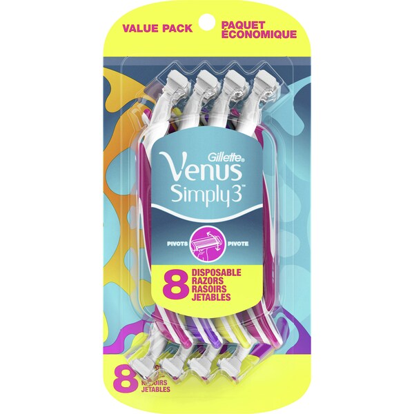 Gillette Venus Simply3 Disposable Womens Razors 8 pack