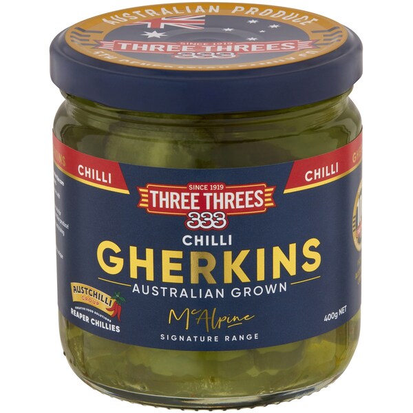 Three Threes Chilli Gherkins 400g