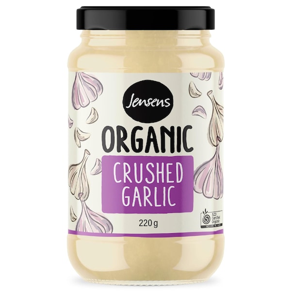 Jensens Organic Crushed Garlic 220g