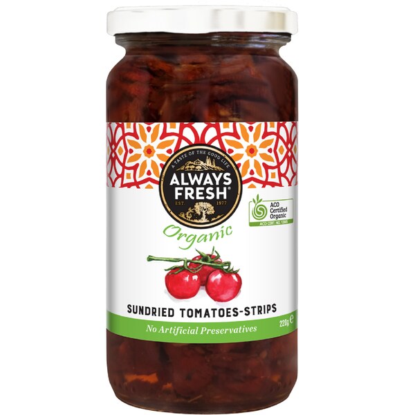 Always Fresh Organic Sundried Tomatoes Strips 220g
