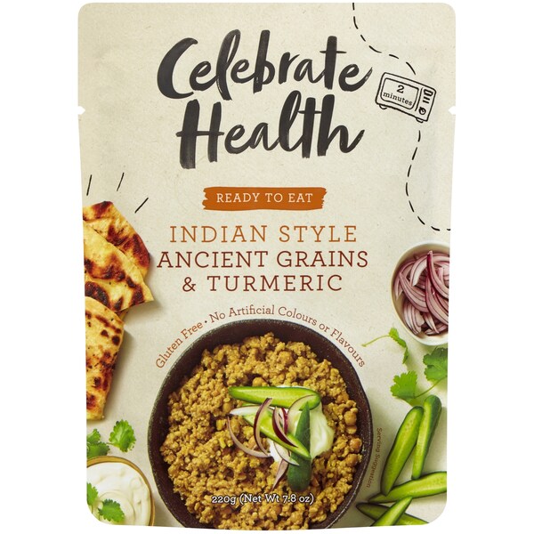Celebrate Health Indian Style Ancient Grains With Turmeric 220g