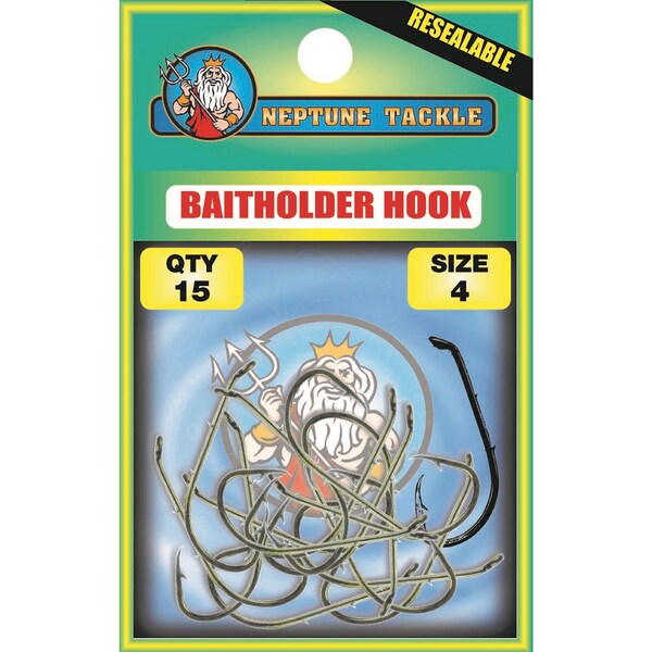 Neptune Tackle Fishing Hooks Bait Holder Size 4 EACH