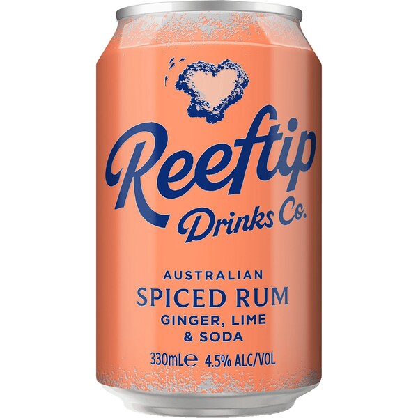 Reeftip Drinks Co Spiced Rum Ginger Lime & Soda Can 330ml