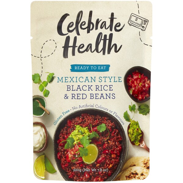 Celebrate Health Mexican Style Black Rice & Beans 220g