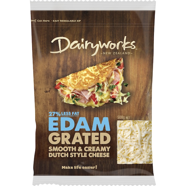 Dairyworks Edam Cheese Grated 500g