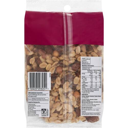 Woolworths Mixed Nuts Roasted and Salted 750g Pack bunch