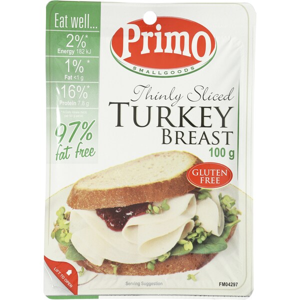 Primo Turkey Breast Thin Sliced 97% Ff 100g