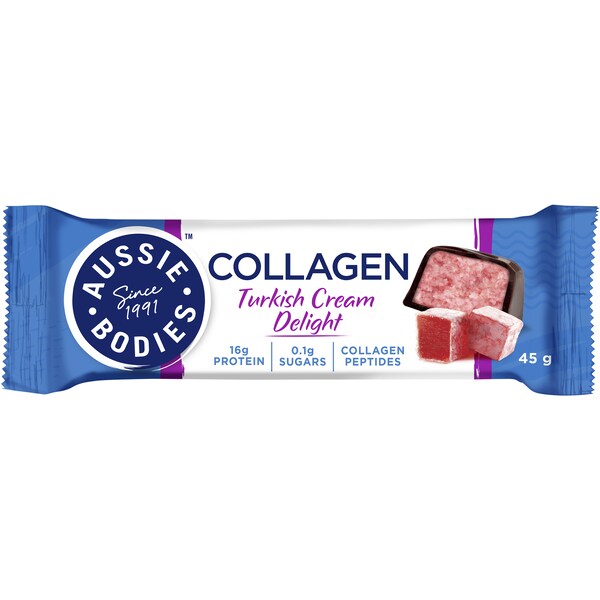 Aussie Bodies Collagen Protein Bar Turkish Delight Bar 45g