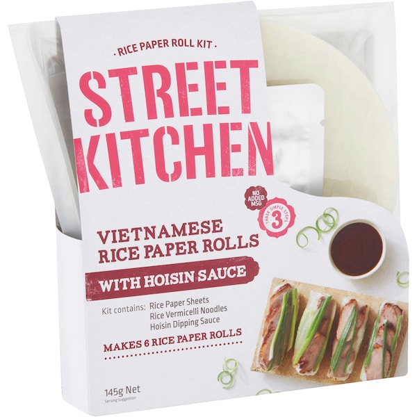 Street Kitchen Rice Paper Rolls Kit With Hoisin 145g