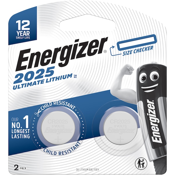 Energizer Ultimate Lithium Coin Battery 2025 2 Pack