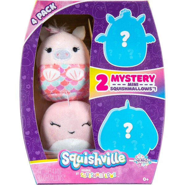 Squishmallows Squishville Mini Squishmallows Assorted 4pk