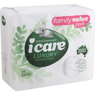 icare 100% Recycled 3 Ply Toilet Tissue