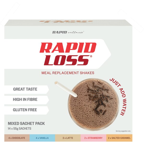 Rapid Loss Mixed Sachet Pack Meal Replacement Shake 55g x 14 pack