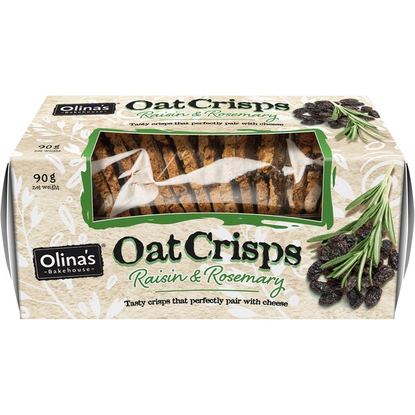 Olina's Bakehouse Oats Crisps Raisin & Rosemary 90g