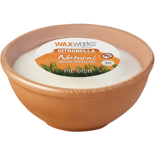 Waxworks Pie Dish Citronella Candle Assorted each