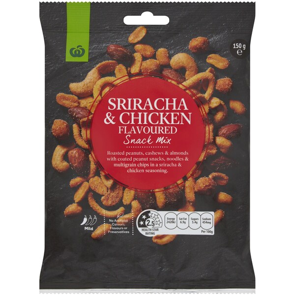 Woolworths Sriracha & Chicken Flavoured Snack Mix 150g