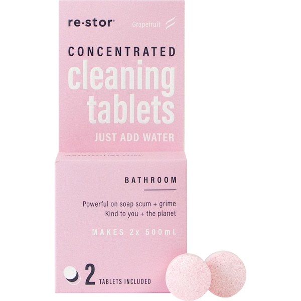 Restor Concentrated Cleaning Tablet Bathroom Grapefruit 2 pack