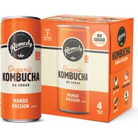 Remedy Organic Kombucha Mango Passion Cans