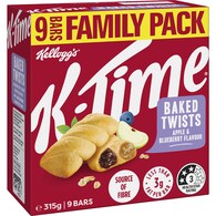 Kellogg's K Time Baked Twists Apple & Blueberry Bars