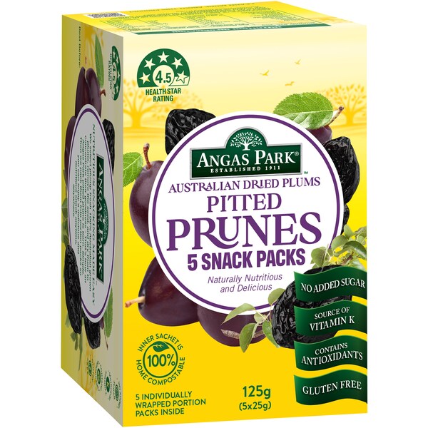 Angas Park Pitted Prunes Snack Packs 5 pack