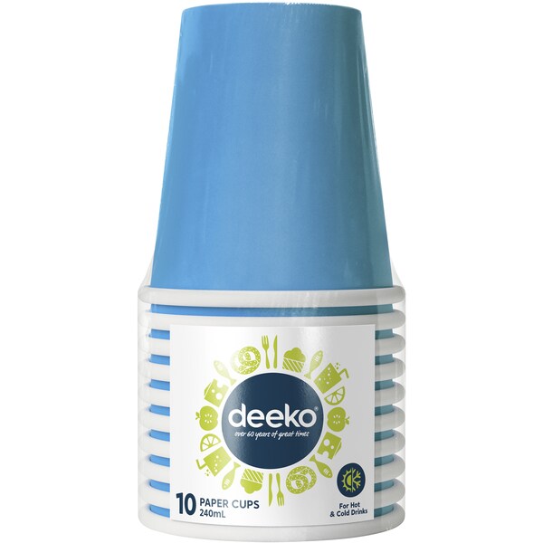 Deeko Paper Cups 10 Pack