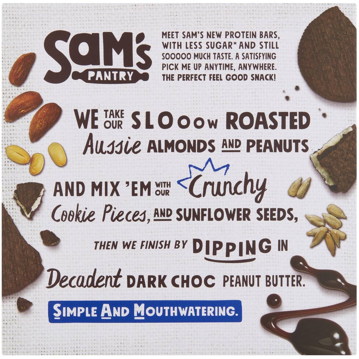 Sams Pantry Cookie Dough Low Sugar Protein Bar 190g bunch