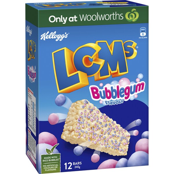 Kellogg's LCMs Bubblegum Flavoured Snack Bars 12 pack