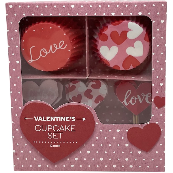 Valentine's Day Cupcake Set 12 Pack