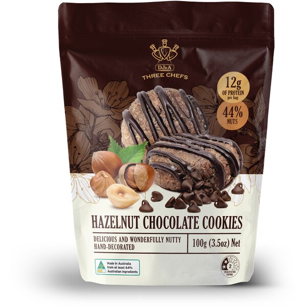 DJ&A Three Chefs Hazelnut Chocolate Cookies 100g