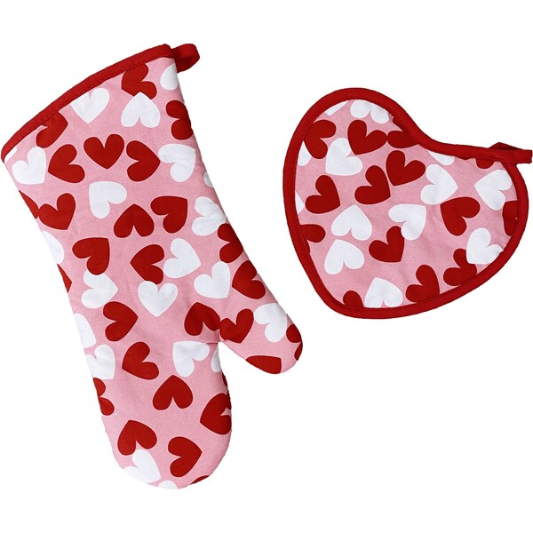 Valentine's Day Oven Glove & Pot Holder Set Each