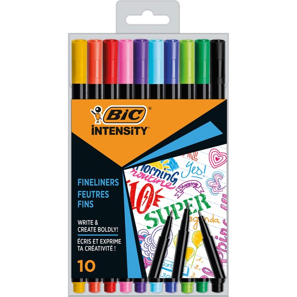 BIC Intensity Fineliners Assorted Box 10 pack
