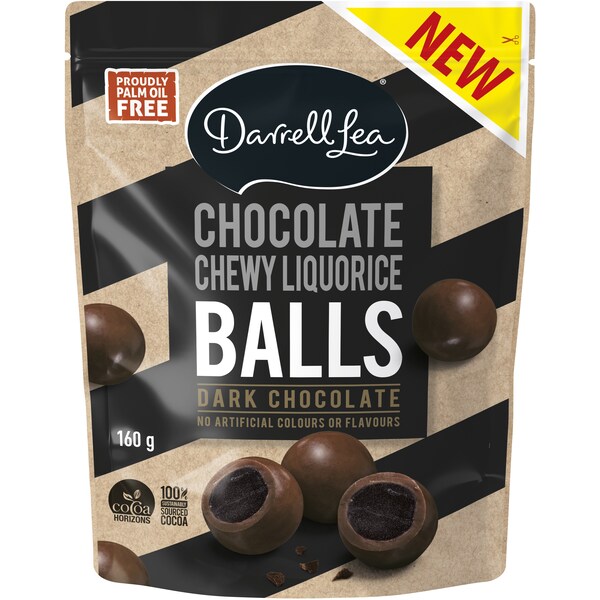 Darrell Lea Dark Chocolate Chewy Liquorice Balls 160g