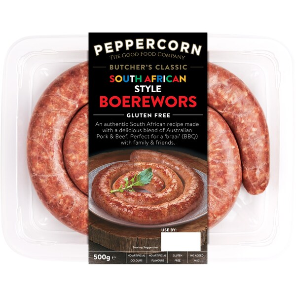 Peppercorn Boerewors Sausages 500g