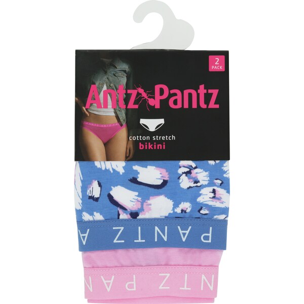 Antz Pantz Cotton Stretch Bikini Size 14 2 Pack
