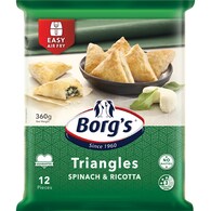 Borg's Triangles Spinach & Ricotta Triangles Spinach & Ricotta