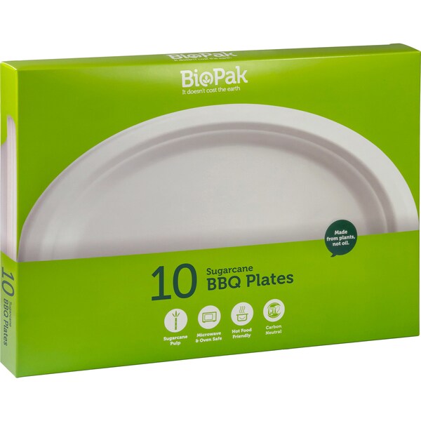 BioPak Sugarcane BBQ Plates 10 Pack