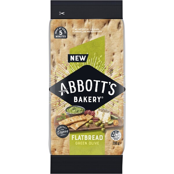 Abbott's Bakery Flatbread Green Olive 2 pack