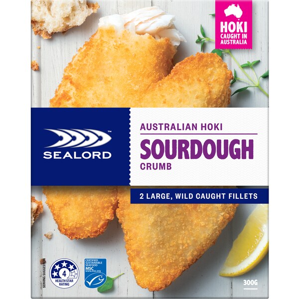 Sealord Australian Hoki Sourdough Crumb Wild Caught Fillets 300g