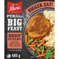 On The Menu Big Feast Beef Cutlet with Mash Frozen Meal