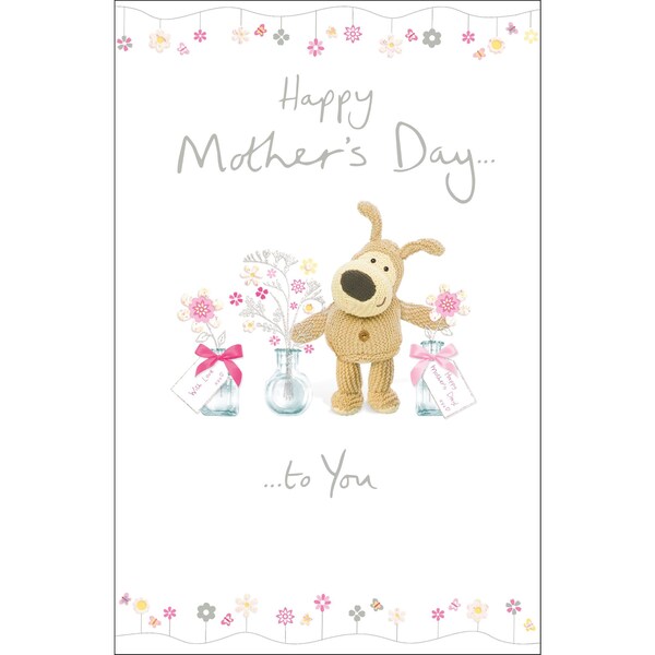 John Sands Mother's Day Card Boofle With Flowers Each