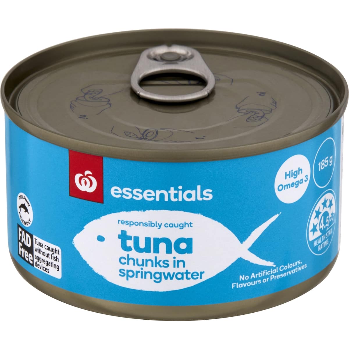 Essentials Tuna Chunks In Spring Water 185g bunch
