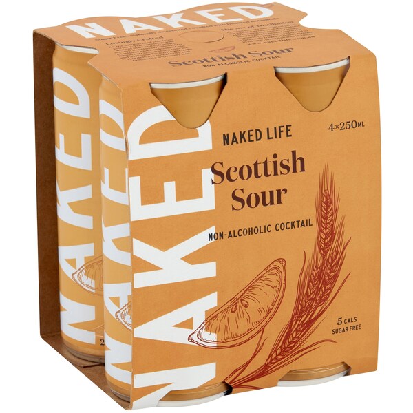 Naked Life Non Alcoholic Scottish Sour 250ml x4 Pack